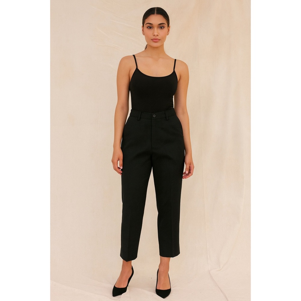 Northern Reflections Pants Womens Size 7/8 Black Relaxed High Rise Cropped NWT